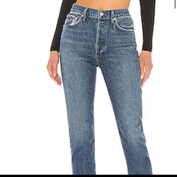 Agolde Denim - Agolde riley high rise crop raw hem sz 27